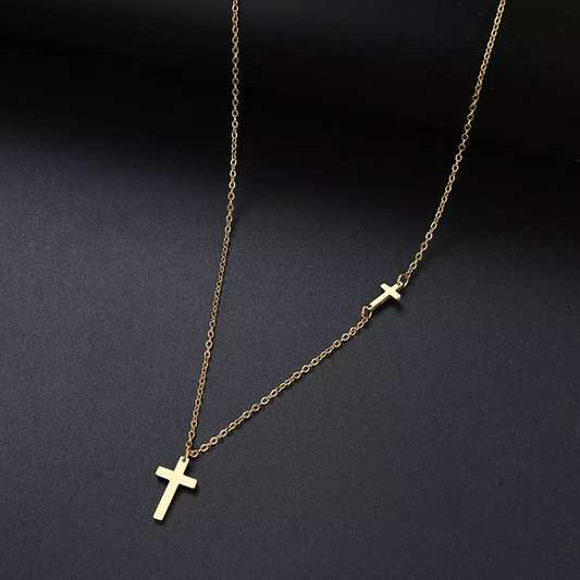 Double Cross Necklace