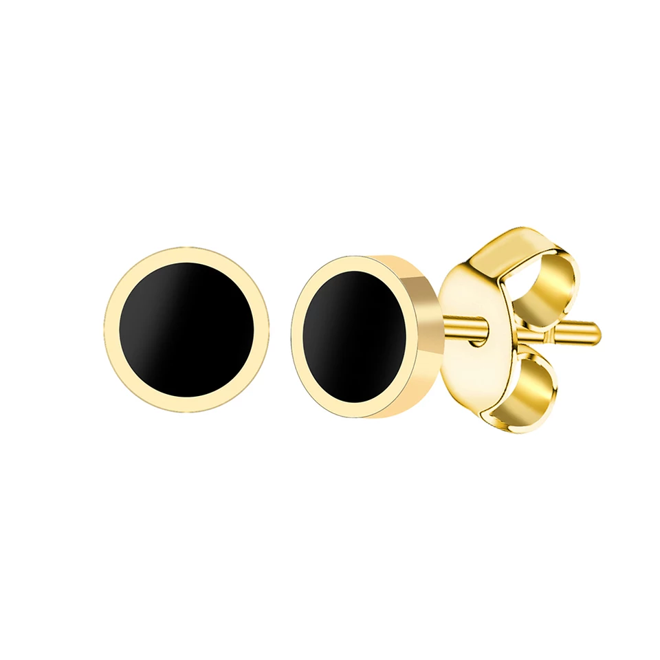 Round Black Circle Earrings